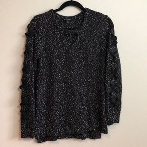 Sweater with Ribbon Sleeves